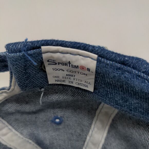 Sportsman Men's Slideback Hat Blue Size OSFA Blank Denim 100% Cotton - Picture 7 of 7